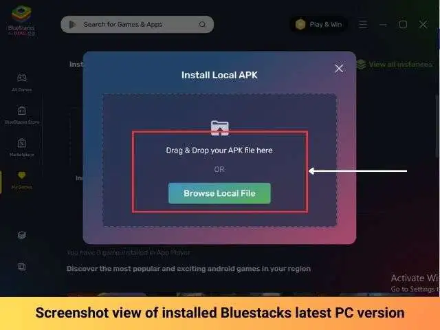 Bluestacks Browse local APK