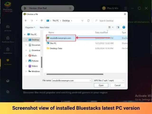 Blustacks Locate APK File